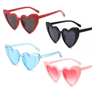 Hjerte solbriller - Rød, lyserød, sort, blå
